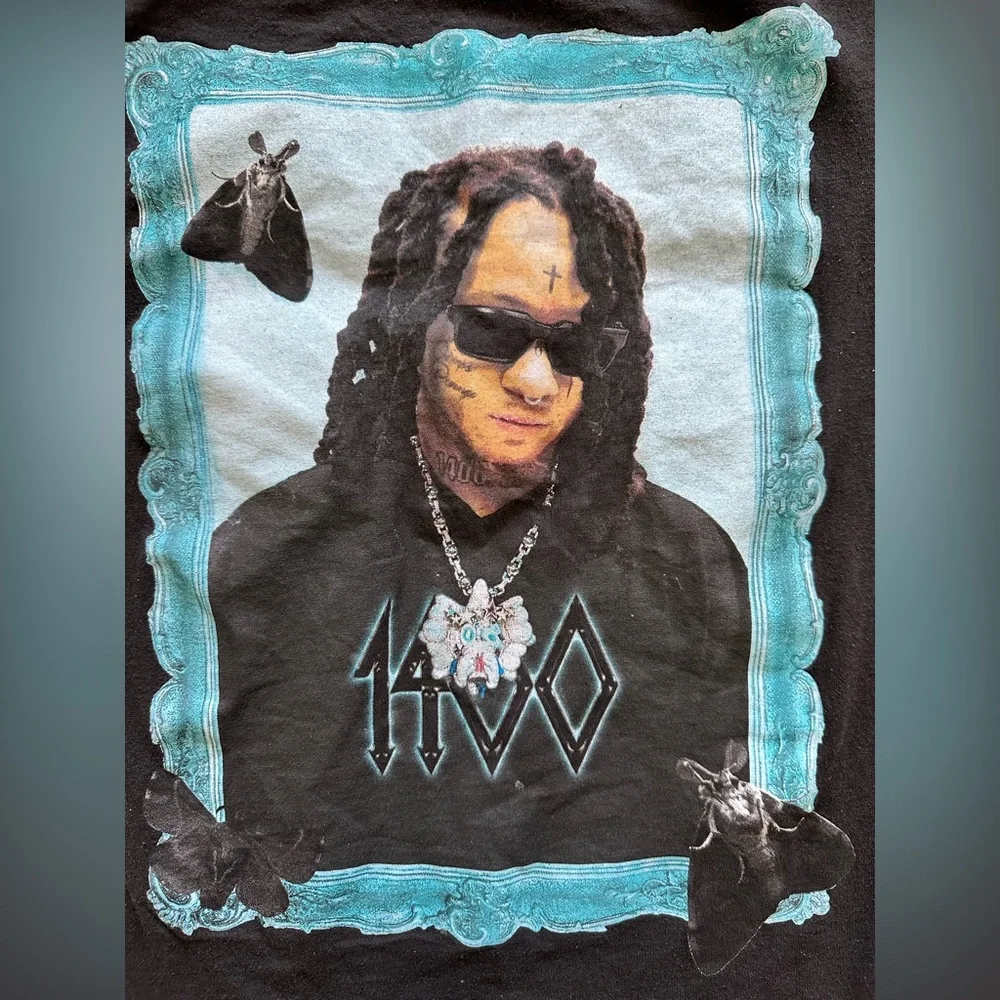 Trippie Redd 1400 Rap Graphic T-shirt Black Small Short Sleeve T-shirt - Picture 2 of 6
